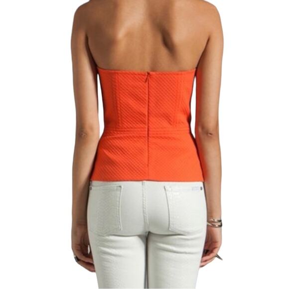 Trina Turk White Cap Bustier Orange Top in Bellini 2 - Picture 2 of 10
